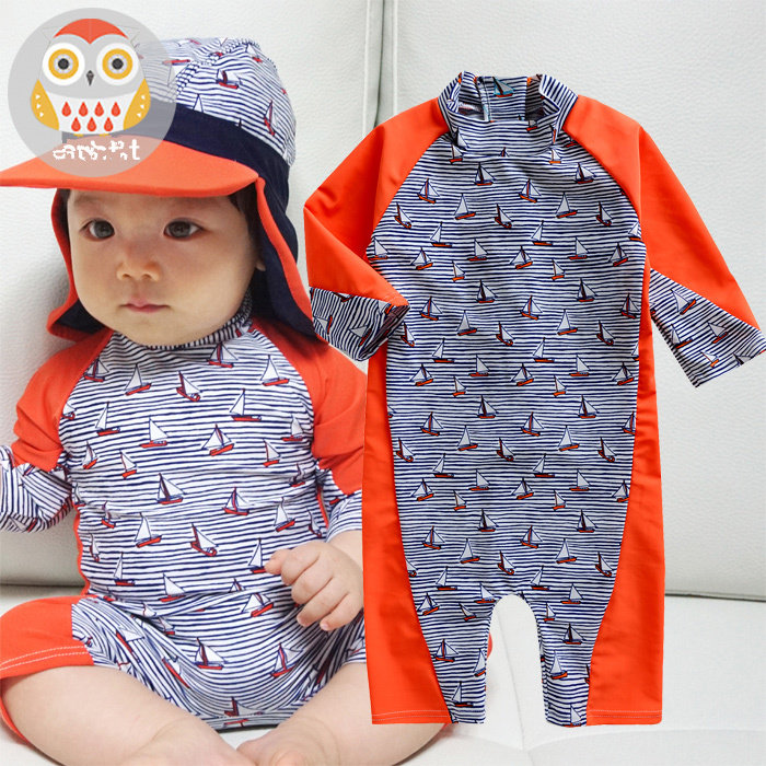 Exported to the UK boy swimsuit small and medium children swimming suit pants suit conjoined baby baby sunscreen surfing suit tide