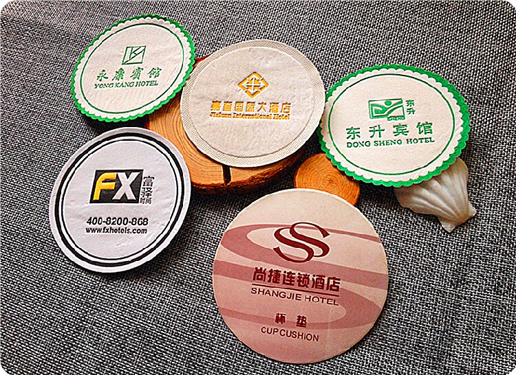 Hotel water cup mat customized hotel disposable supplies Welcome to spot ordering logo 5000