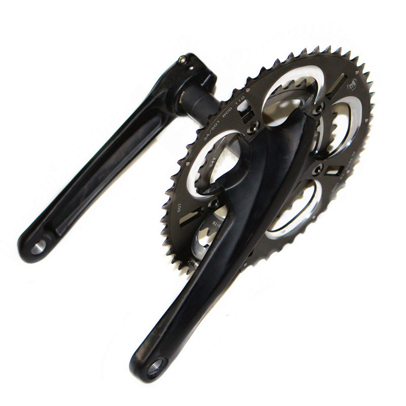 Carbon fiber road car big chainring 175 crank 50-34T2 piece middle shaft carbon fiber crank carbon fiber accessories