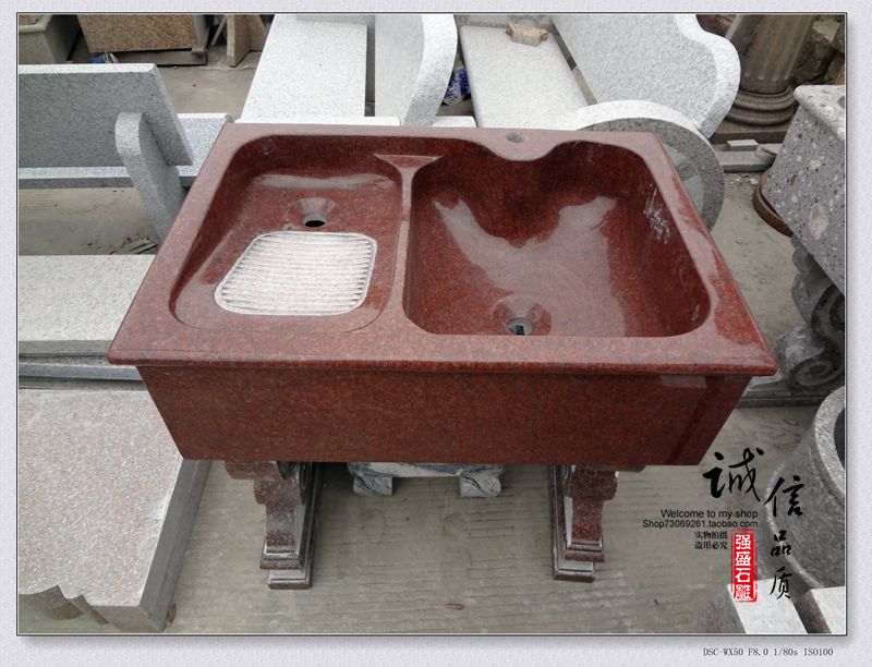 Stone one-piece laundry sink Stone basin Laundry basin Laundry pool Laundry basin with washboard Laundry sink with washboard