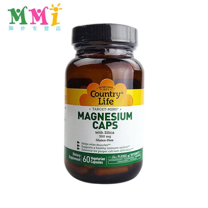 Country Life镁素食胶囊60粒MAGNESIUM 300 mg 美国直邮