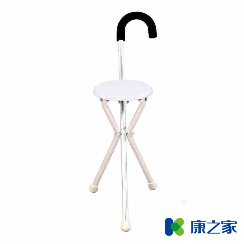 老人拐杖凳坐凳拐杖老年人防滑三脚凳可折叠手杖铝合金助行器拐棍