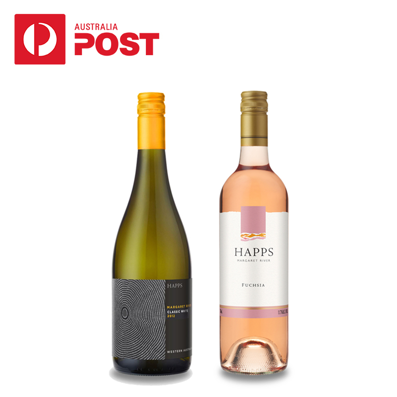 Happs粉玫半甜红葡萄酒'i'系列经典白葡萄酒2支套装 澳洲进口红酒