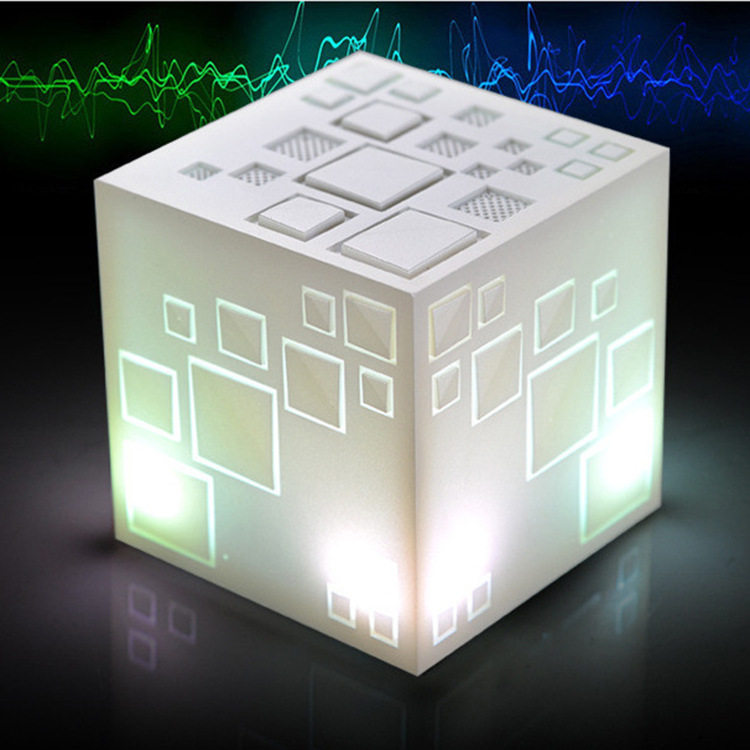 Building cube audio bluetooth creative speaker qone3C stereo technology with LDE light outdoor smart audio