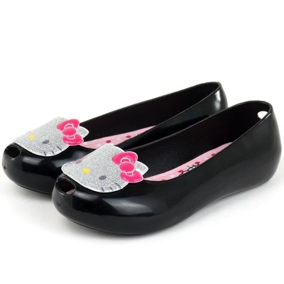 HELLO KITTY MIT Taiwan Fish Mouth Jelly Casual Doll Shoes - Black - Taobao
