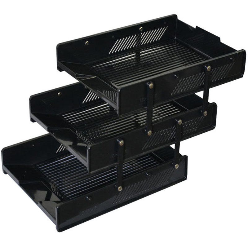 Yuansheng three-layer file tray US-6033 Push-pull three-layer file box Three-layer book tray data file rack