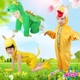 Giáng sinh Trẻ em Hoạt hình Động vật Quần áo Hiệu suất Sân khấu Trang phục Biểu diễn Khủng long Trang phục Rồng Trung Quốc bộ khủng long bé gái Áo liền quần