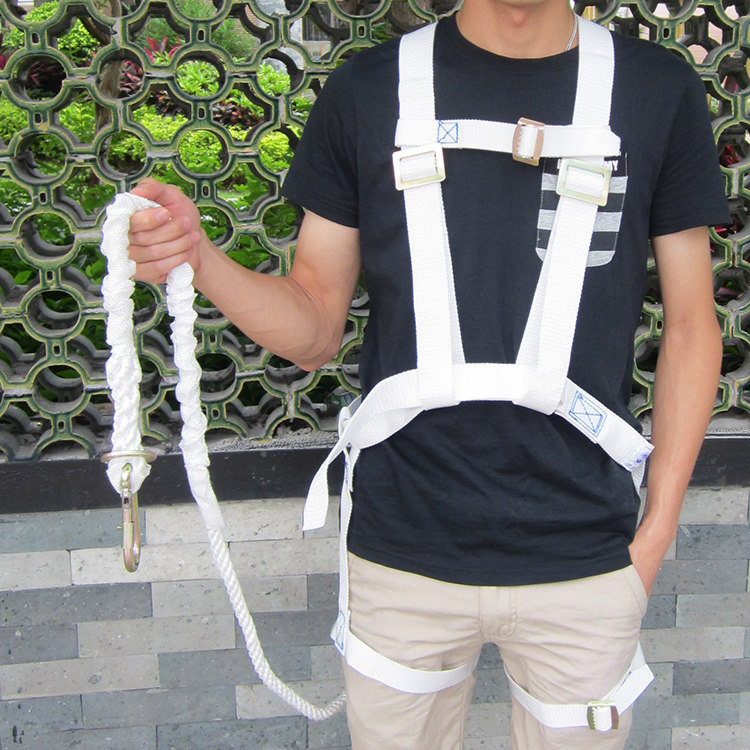 Double Back Seat Belt Single Hook Safe Rope Aerial Work Safety Rope Power Worksite Construction Anti-Fall Seat Belt