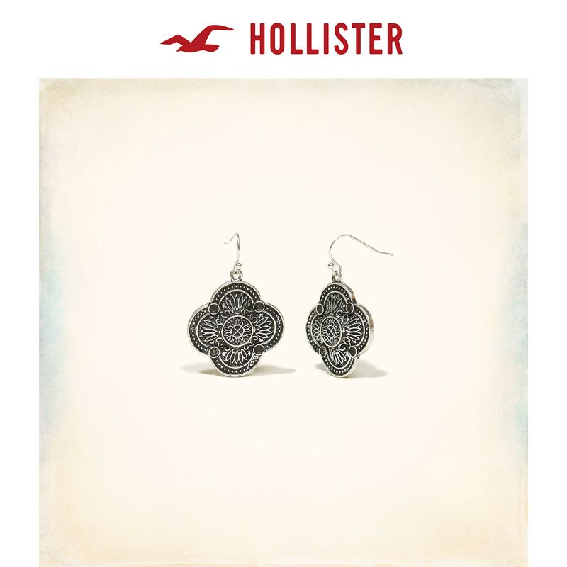 Hollister 银色吊坠耳环 女 127116
