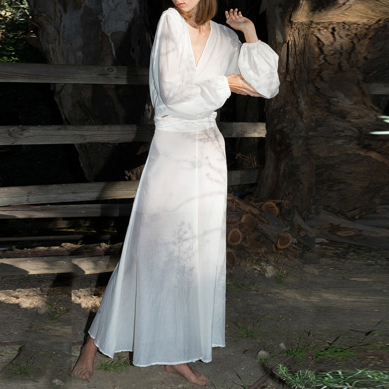 Cicidream Silk Cotton White Black White Half-Length Skirt