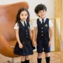 Dịch vụ lớp mẫu giáo ngắn tay ba mảnh Bộ đồ mùa hè Anh tùy chỉnh 2018 trẻ em mới 3-5 tuổi đồng phục học sinh đồng phục học sinh mùa hè