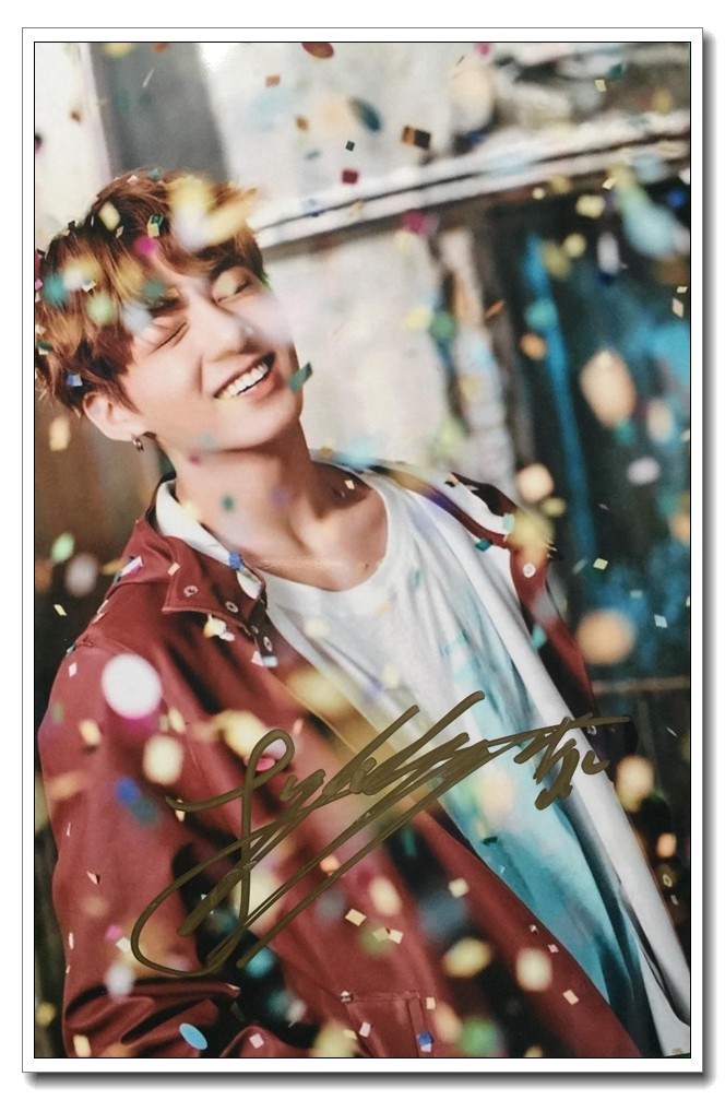 BTS bullet-proof juvenile group JK Tian casket National autograph WINGS follow-up promotional photo B paragraph