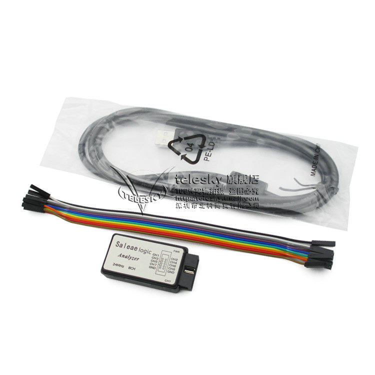 USB saleae logic analyzer digital signal debugging liver 24M samples 8 channels