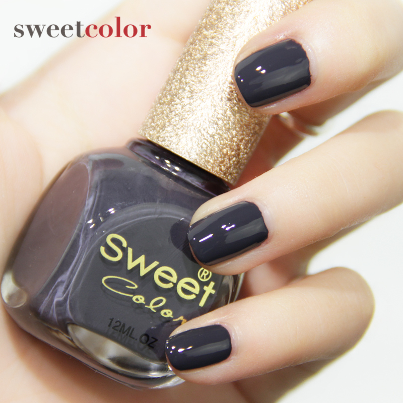 Sweet Color指甲油 深灰色低调深灰 漆光显白 环保无毒彩妆12ML