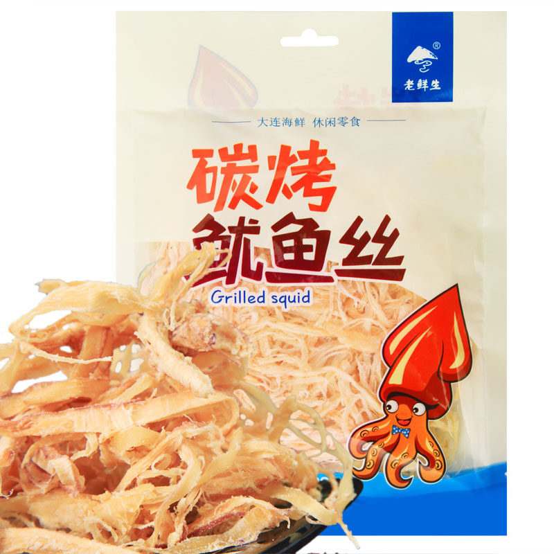 【天猫超市】老鲜生碳烤鱿鱼丝100g/袋 鱿鱼 海鲜 休闲食品