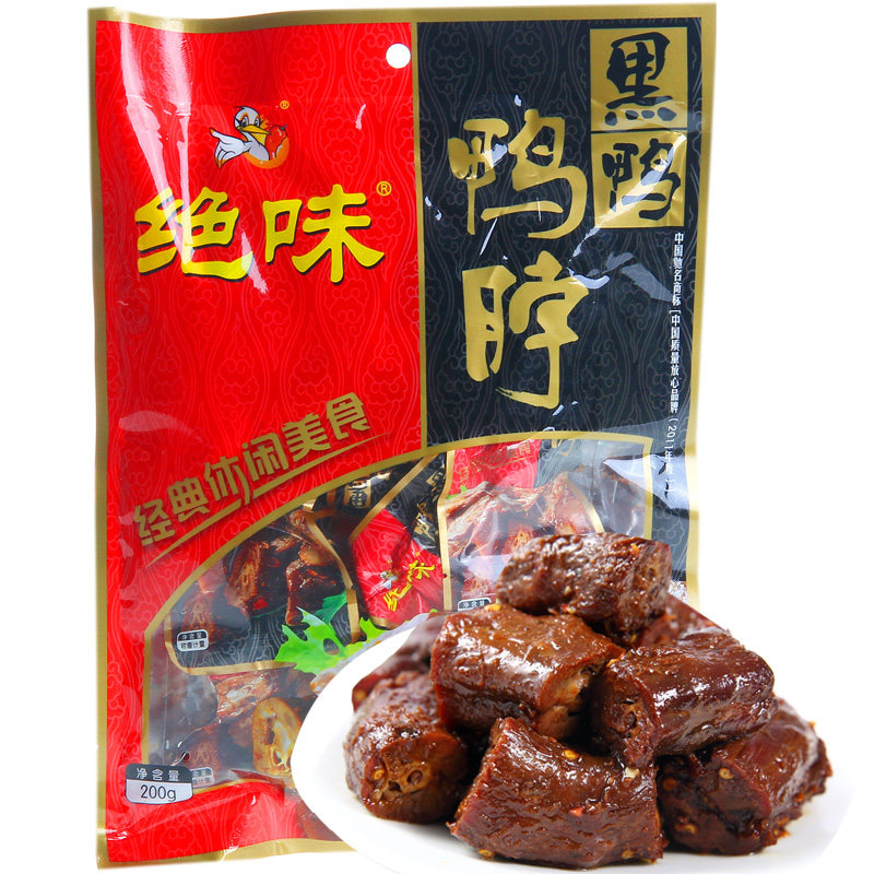 【天猫超市】绝味鸭脖 甜辣黑鸭鸭脖子200g/袋 湖南特产卤味零食
