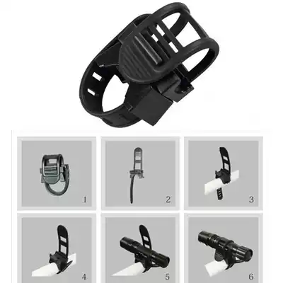 Bicycle lamp clip 360 strap flashlight front lamp holder fixing bracket practical mountain bike riding equipment accessories