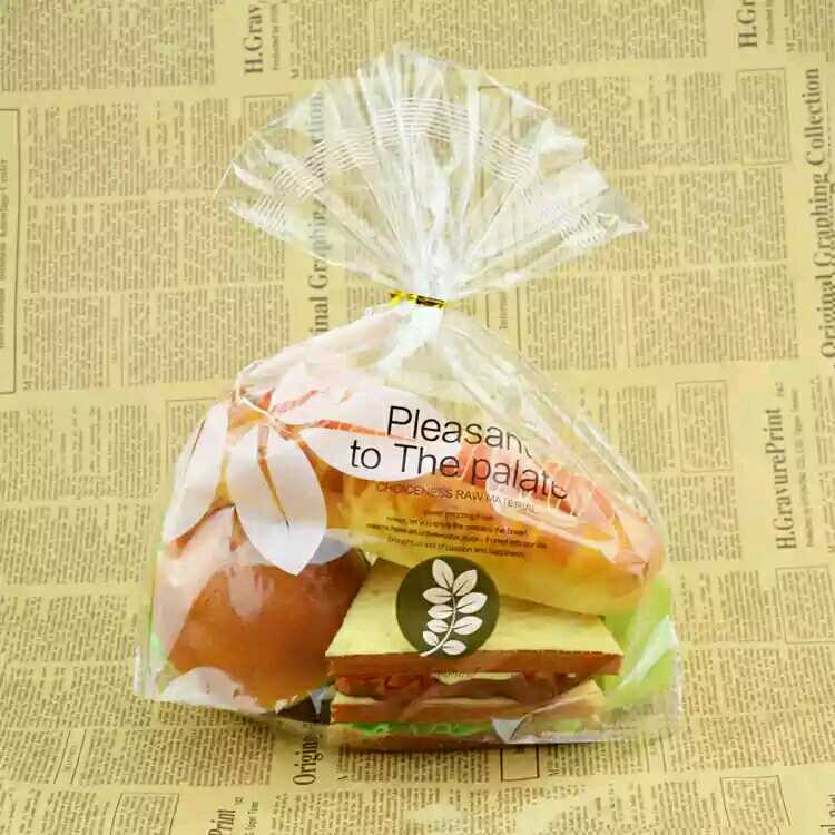 Flat mouth tied silk natural bread bag toast bag west point bag baked food packaging bag 100