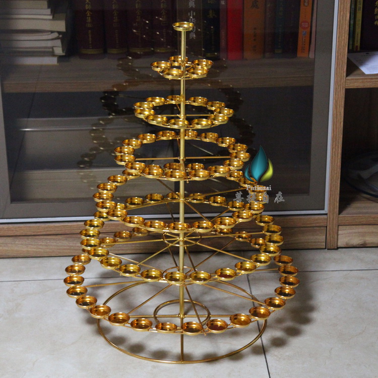 Seven floors 108 crisp oil lamp holder for lamp lamp holder Lotus lamp for Buddhist temples dedicated to lamp holder thickened with living-room lamp tray