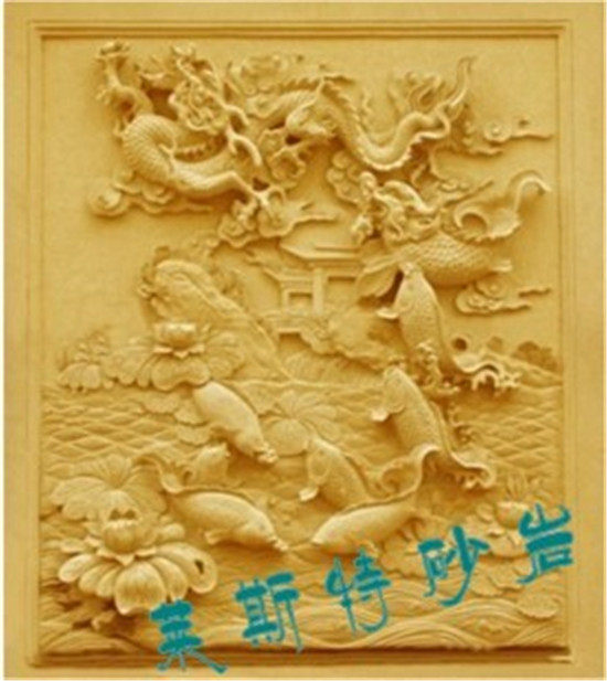 Hangzhou Leicester Art Sandstone Relief Mural Stereoscopic FIBERGLAS Sculpture Explosive Sea bass jumping dragon gate