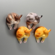 New Egg cat fart refrigerator sticker creative adhesive hook stick half-body animal butt strong magnet magnet Iron Stone