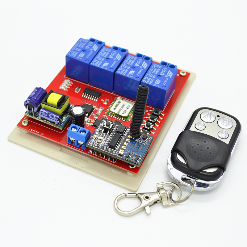 220V 4-way wireless WiFi remote switch Lamp and home appliance controller Mobile APP intelligent remote control