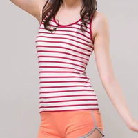 AB đồ lót quầy mùa hè đích thực sọc mỏng vest nữ hoang dã cổ tròn không tay áo thun thể thao W180 áo lót cho con bú
