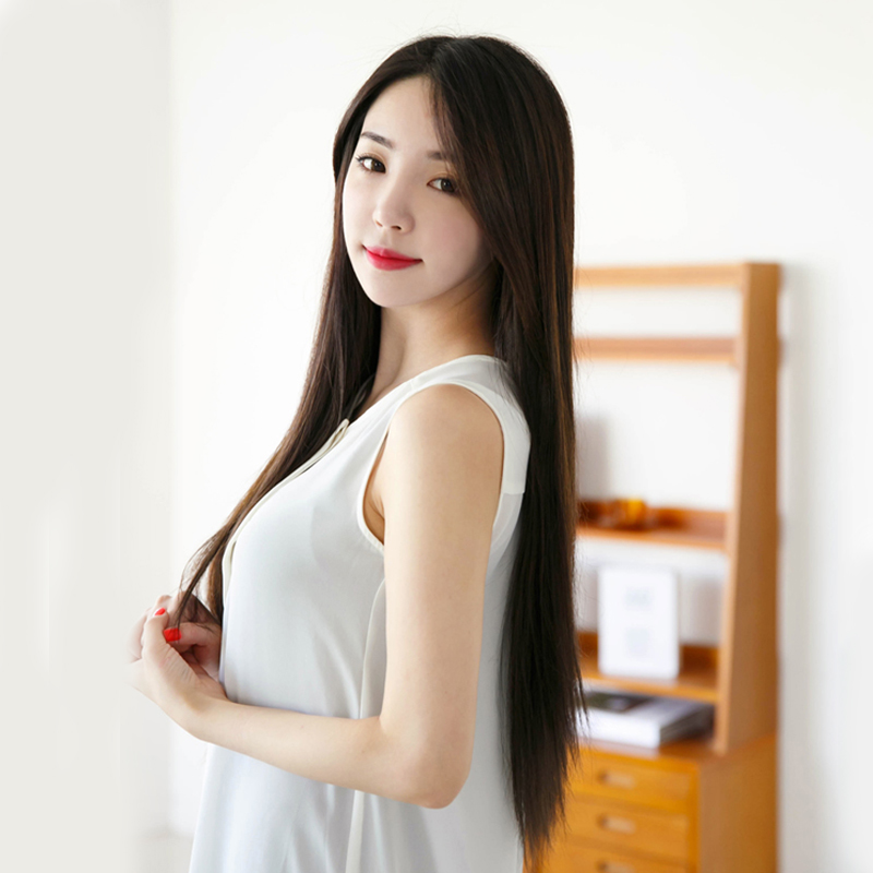 波丝弯真发 假发发片 接发片 一片式 直发 加厚无痕接发真发片