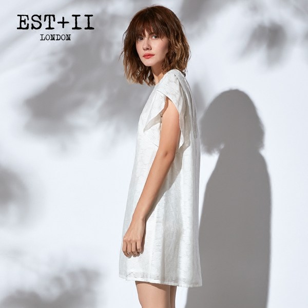 EST+II 艺诗 短袖欧根纱提花连衣裙 天猫优惠券折后¥169包邮(¥269-100)3色可选