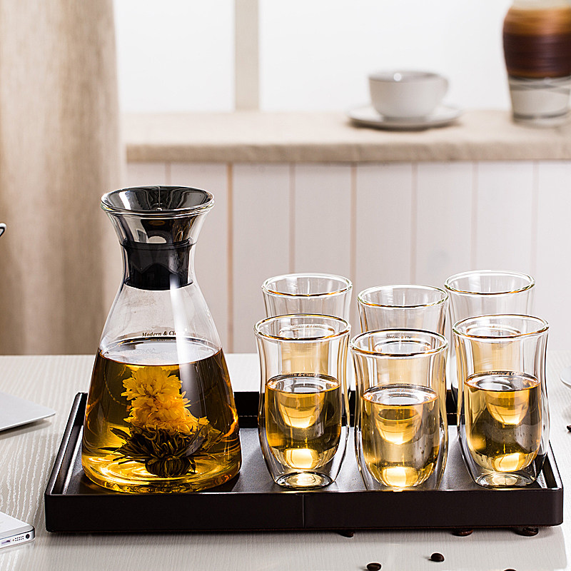 Telet nourishing glass cold water kettle high temperature resistant explosion protection cold water pot suit creative water glass water tool suit