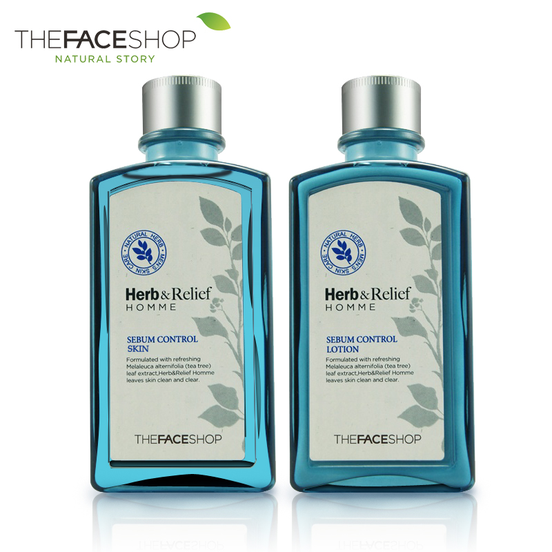 The Face Shop/菲诗小铺男士草本舒缓调理水舒缓乳套装爽肤水包邮