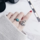 Nhẫn bạc nữ ngày sinh viên hipster Hàn Quốc đơn giản sáng tạo khai trương retro cũ lớn rộng chuỗi chỉ số ngón tay nhẫn nhẫn titan Nhẫn