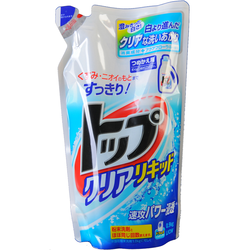 日本原装LION狮王TOP强效洁净洗衣液900g*强效洁净*无荧光剂