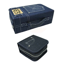 Xiong Denim CD Disc Large Capacity On-board Containing Box Black Thickened Inner Pocket Light Disc Preservation Case
