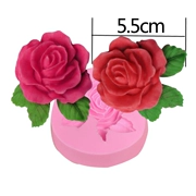 3D khuôn ba chiều hoa hồng sô cô la khuôn silicone tự làm xà phòng thủ công khuôn pudding mài mòn