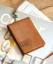 Japanese door card striped cat lisa larson card holder coin purse female PU missing metal pendant 0522