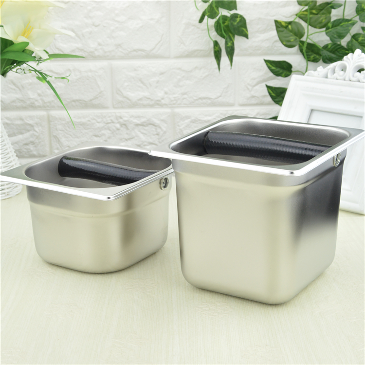 Non Magnetic Stainless Steel Powder Slag Barrel Solid Wood Coffee Box Knocking Non Magnetic Stainless Steel Powder Slag Barrel Solid Wood Coffee Box Knocking