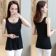 Váy mùa hè mới khoe bụng phiên bản Hàn Quốc buông thả dài hoang dã kiểu áo len ren modal áo vest nữ áo nữ Áo ba lỗ