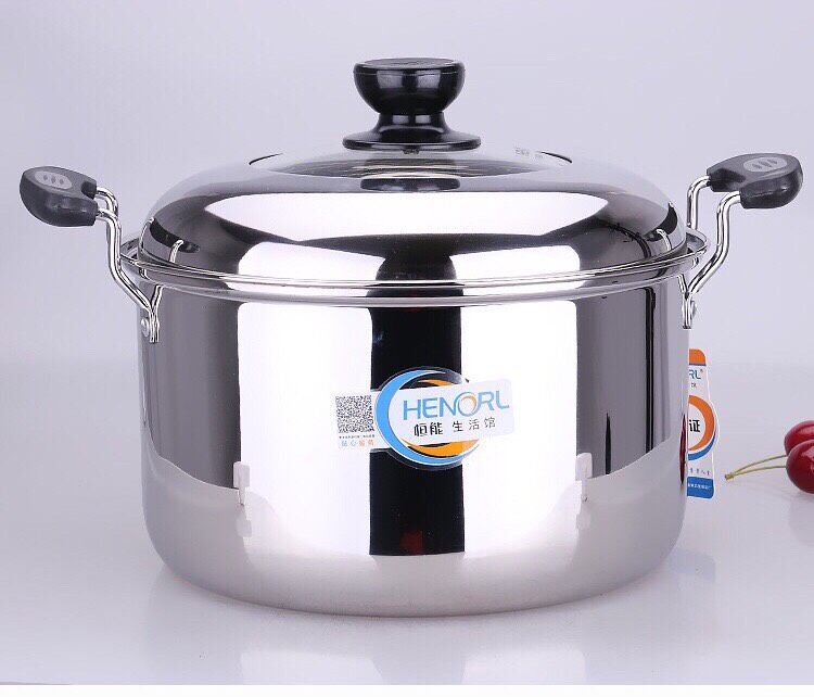 Hengneng stainless steel non-magnetic thickened American pot soup pot boiling water pot glass combination visible cover induction cooker universal pot