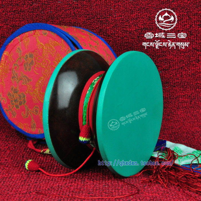 Tibetan Buddhist tantric ritual utensils sheepskin hand drum Dharma drum protector drum send drum sleeve trumpet