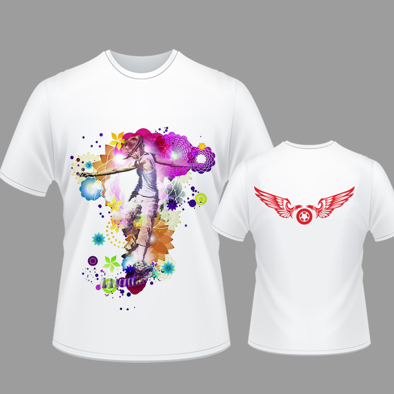 YAYA cotton quick-dry short-sleeved T-shirt roller-skating team suit set to be developed as a free design for children