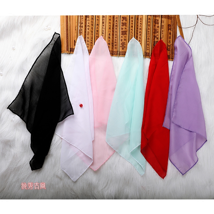 Banxiu ancient style-handkerchief ancient style Hanfu accessories handkerchief handkerchief pure color chiffon retro plain square square Chinese style