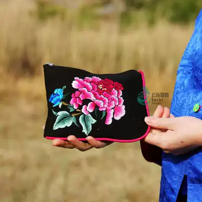 Cloud decoration totem original design female small coin purse Ethnic style double-sided embroidered portable small handbag change female bag