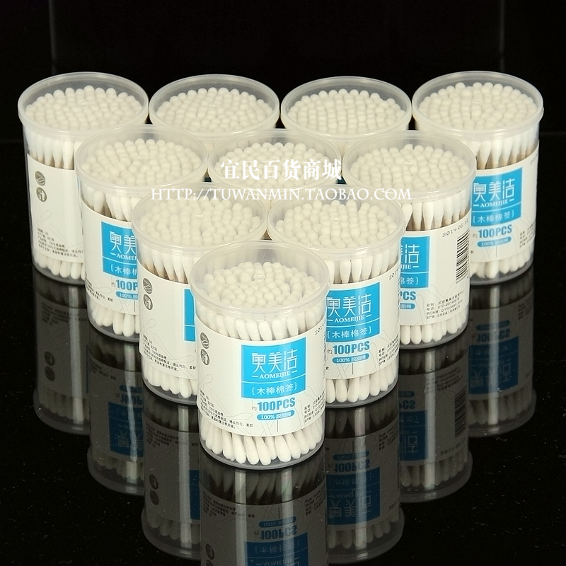 Ogilvy cotton swabs Wooden sticks Cotton swabs 100 bottled cotton swabs Advanced cotton swabs disinfectant cotton swabs 12 boxes