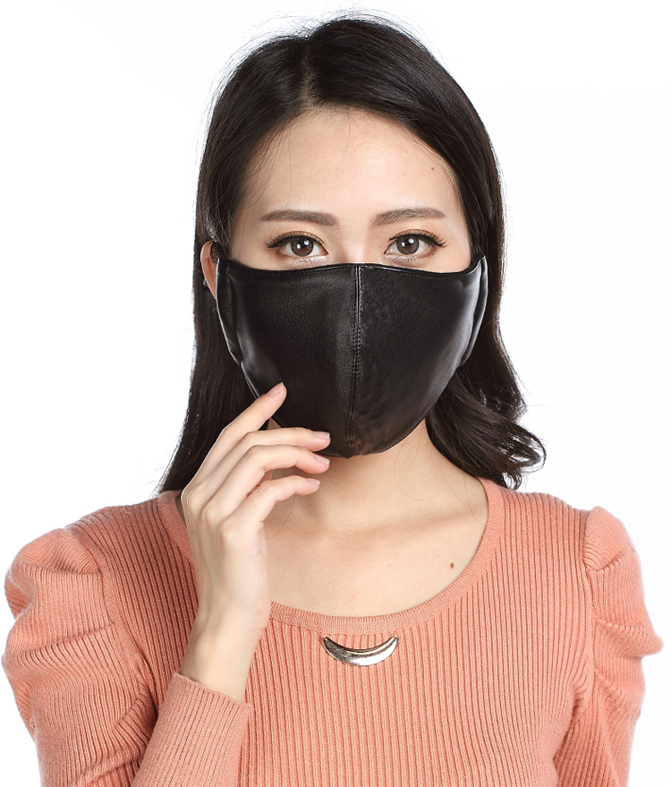 Sujun Face Hood Star Fashion Autumn Winter Solid Pu Leather Male Mask Lady Outdoor Riding Windproof Anti-Dust Warm
