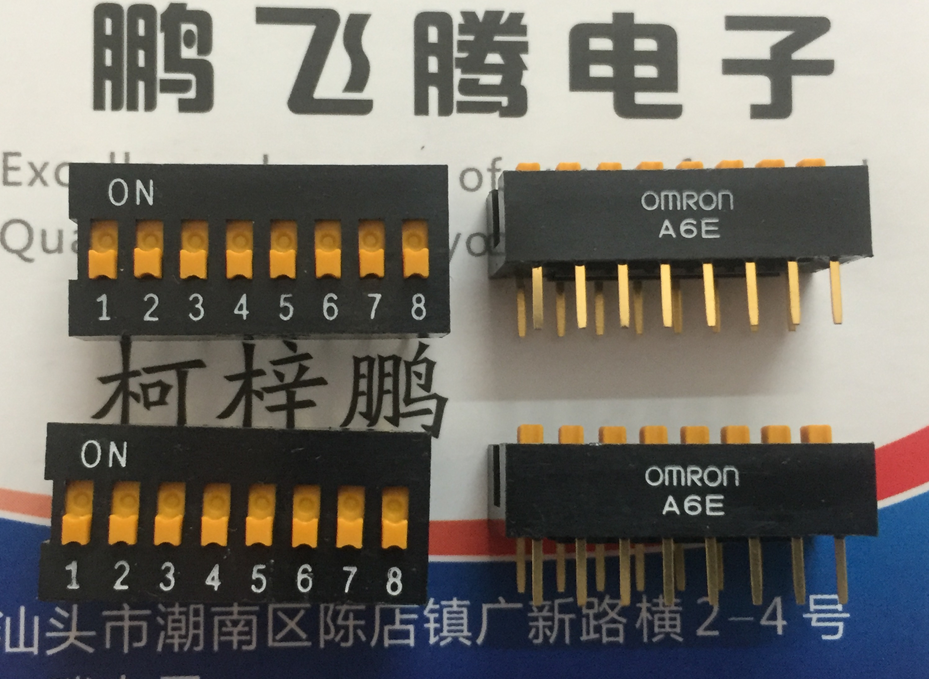 Original fitting Japanese OMRON convex dialing code switch 8 bits straight inserts 2 54 pitch A6E-8104 Coding toggle
