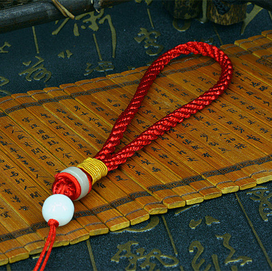 Jade Jade Pearl Ying Luo Rope Handle Rope Jade Pendant Keychain Rope Southern Red Chalcedony Play Rope