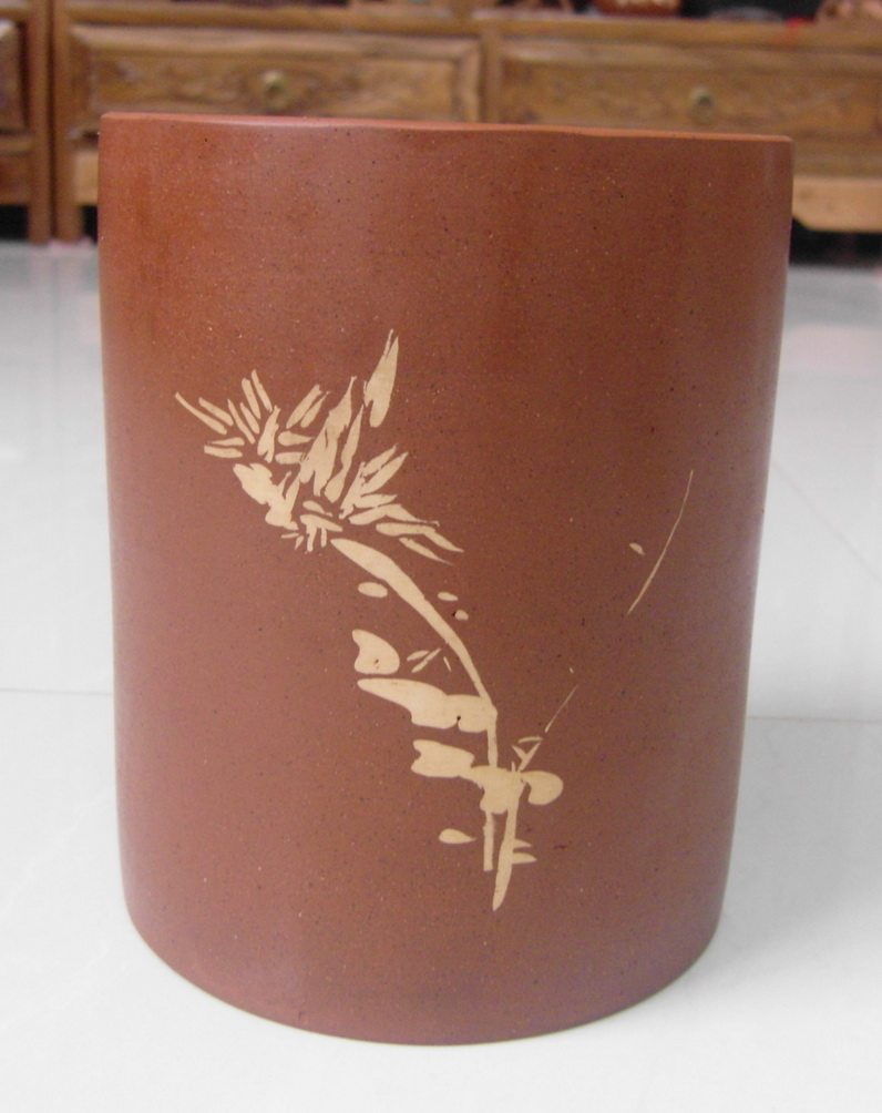 Yunnan Jianshui Purple Pottery Old Factory Old Pottery Old Grinding Light Large Number Pen Holder Tea Drum Tea Tube 6-gentleman Pu'er Tea