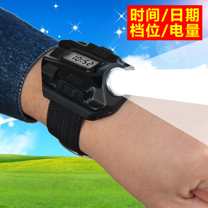 B98 with watch light LED lamp beads built-in rechargeable lithium battery electronic watch flashlight outdoor watch flashlight