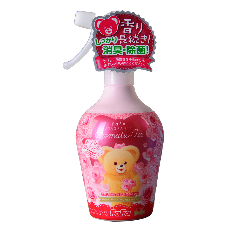 日本原装FAFA小熊布制品空间空气清新剂除臭除菌剂370ml*愉悦花香